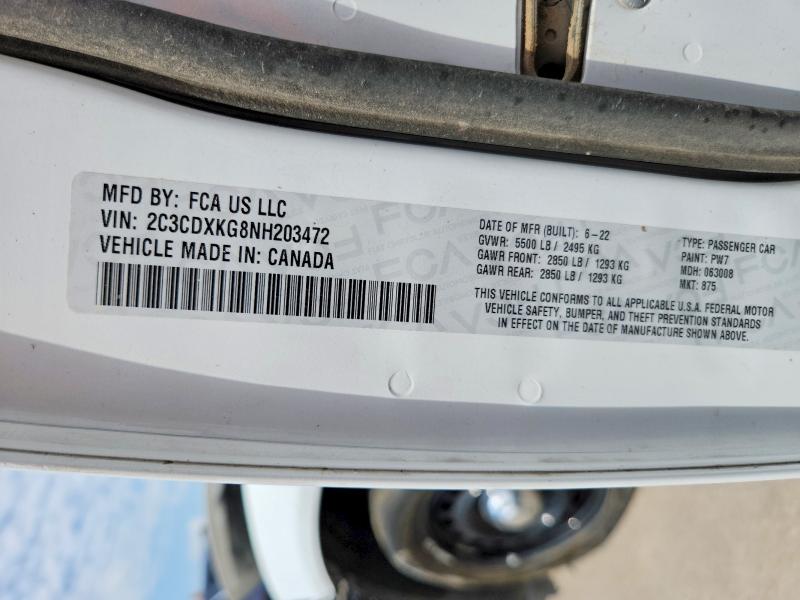 Aukcja sprzedaży 2022 Dodge Charger, vin: 2C3CDXKG8NH203472, numer aukcji: 58201716
