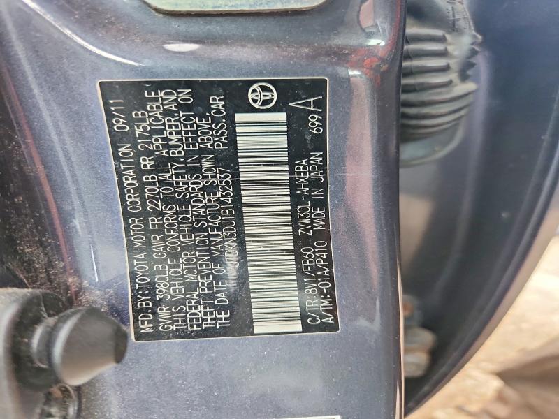 Aukcja sprzedaży 2011 Toyota Prius, vin: JTDKN3DU1B1432537, numer aukcji: 58644136