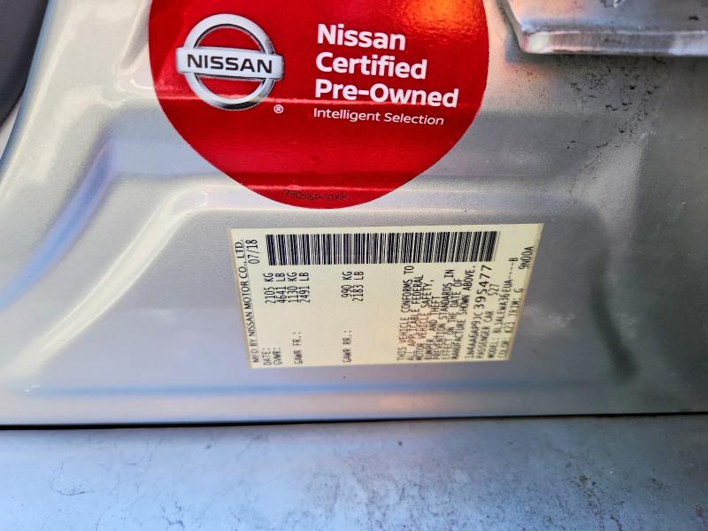 58526506 :رقم المزاد ، 1N4AA6AP9JC395477 vin ، 2018 Nissan Maxima مزاد بيع