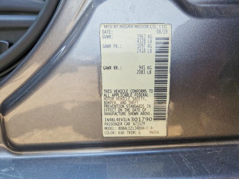 Aukcja sprzedaży 2020 Nissan Altima, vin: 1N4BL4EV1LN301790, numer aukcji: 56475226