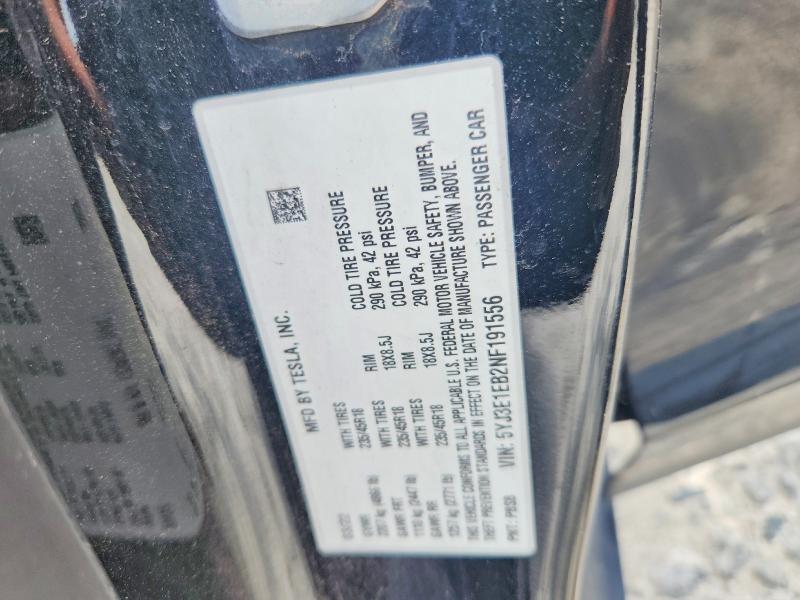 Продажа на аукционе авто 2022 Tesla Model 3, vin: 5YJ3E1EB2NF191556, номер лота: 57399806