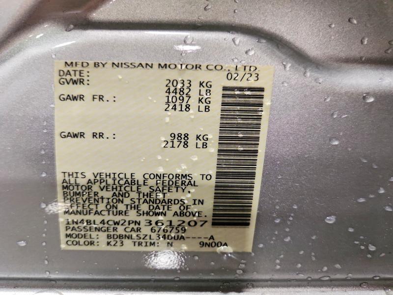 2023 Nissan Altima მანქანა იყიდება აუქციონზე, vin: 1N4BL4CW2PN361207, აუქციონის ნომერი: 58935456