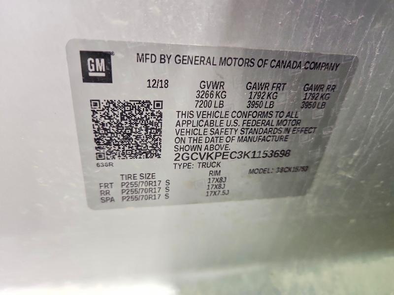 Aukcja sprzedaży 2019 Chevrolet Silverado Ld, vin: 2GCVKPEC3K1153698, numer aukcji: 56469036