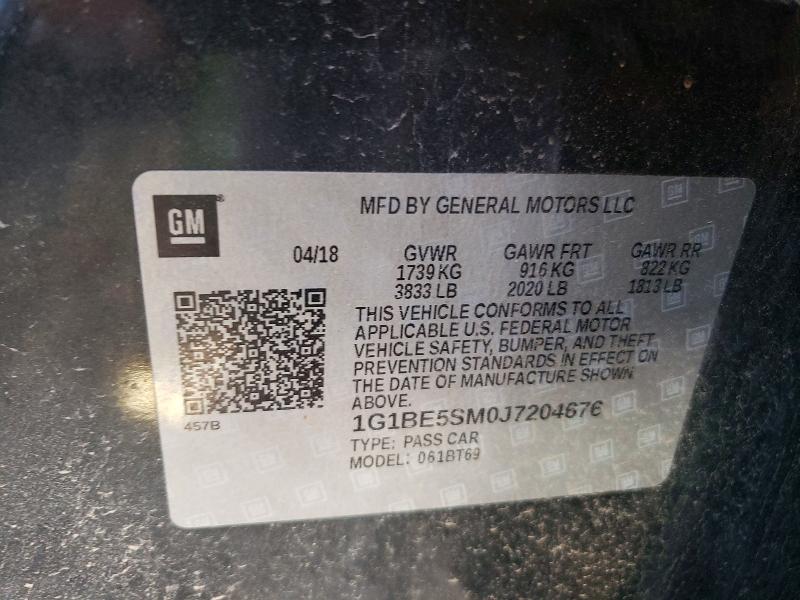 Продаж на аукціоні авто 2018 Chevrolet Cruze, vin: 1G1BE5SM0J7204676, номер лоту: 56375846