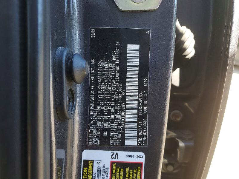 56088596 :رقم المزاد ، 4T3BK11A49U006389 vin ، 2009 Toyota Venza مزاد بيع