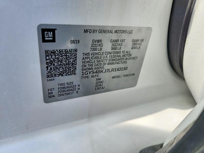Продажа на аукционе авто 2020 Cadillac Escalade, vin: 1GYS4BKJ7LR143150, номер лота: 58352856