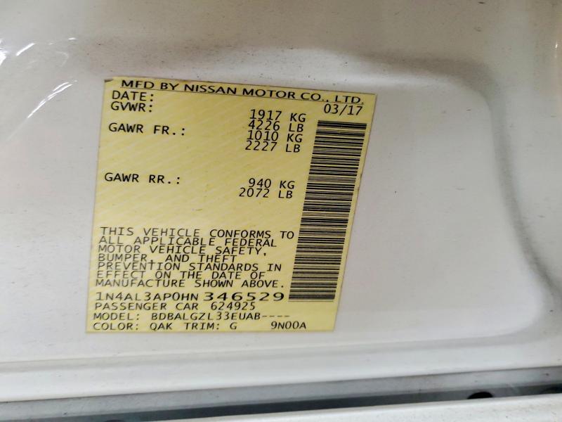 Aukcja sprzedaży 2017 Nissan Altima, vin: 1N4AL3AP0HN346529, numer aukcji: 55896276