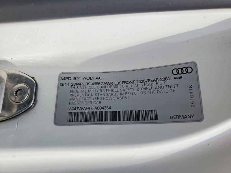Продаж на аукціоні авто 2015 Audi A5, vin: WAUMFAFR7FA004364, номер лоту: 56891356