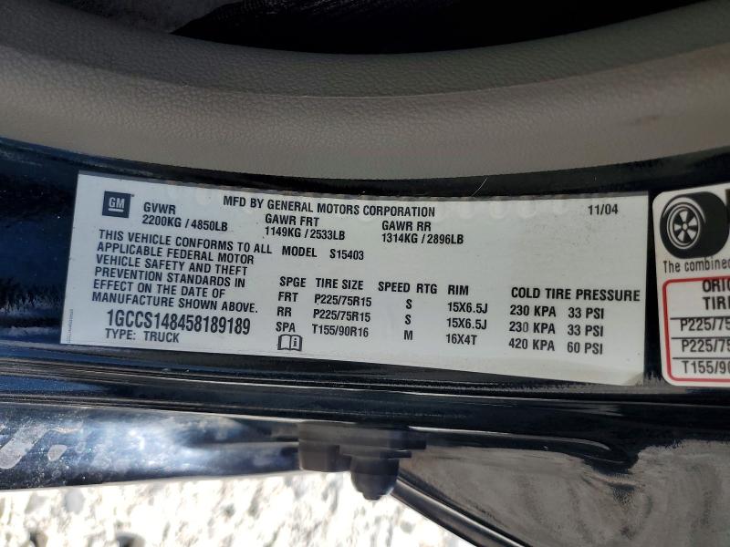 Auction sale of the 2005 Chevrolet Colorado, vin: 1GCCS148458189189, lot number: 58518566