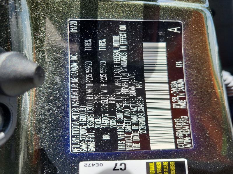 58228576 :رقم المزاد ، 2T2HGMDA9LC048594 vin ، 2020 Lexus Rx مزاد بيع
