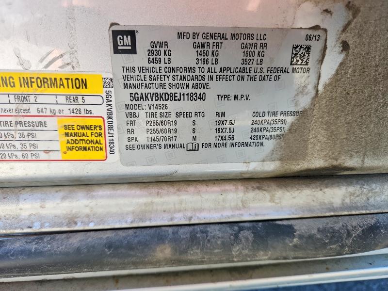 2014 Buick Enclave მანქანა იყიდება აუქციონზე, vin: 5GAKVBKD8EJ118340, აუქციონის ნომერი: 55530206