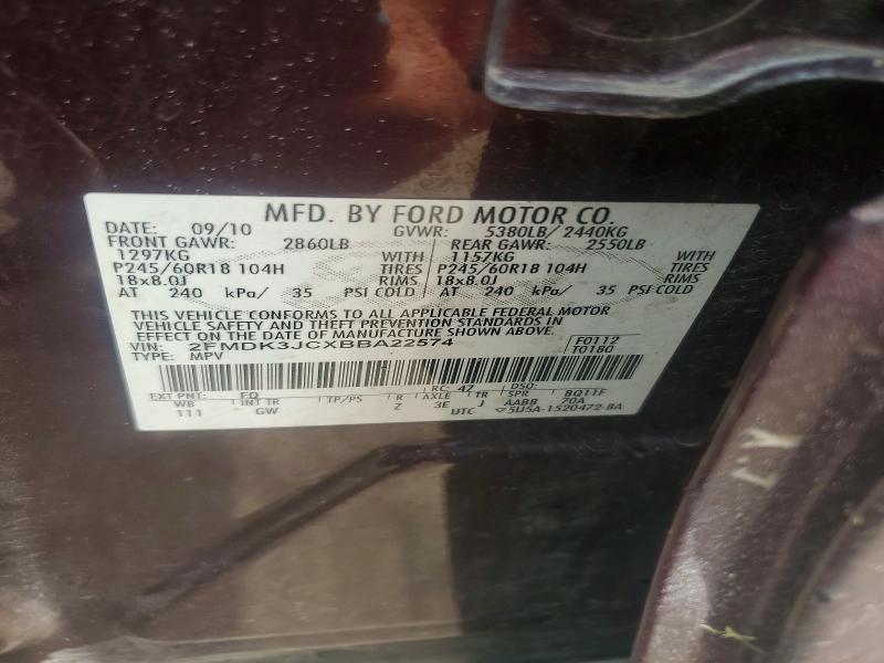 Aukcja sprzedaży 2011 Ford Edge, vin: 2FMDK3JCXBBA22574, numer aukcji: 56305786
