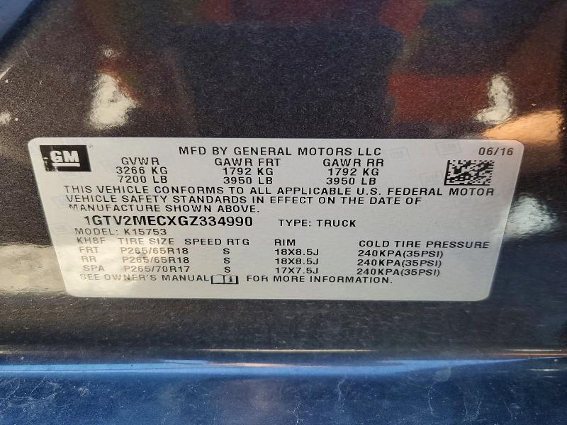Продажа на аукционе авто 2016 Gmc Sierra, vin: 1GTV2MECXGZ334990, номер лота: 56027896