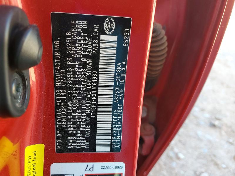 54803026 :رقم المزاد ، 4T1BF1FK3DU661960 vin ، 2013 Toyota Camry مزاد بيع