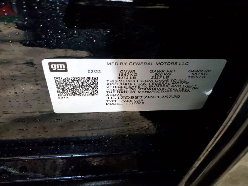 2023 Chevrolet Malibu მანქანა იყიდება აუქციონზე, vin: 1G1ZD5ST7PF175720, აუქციონის ნომერი: 57014346