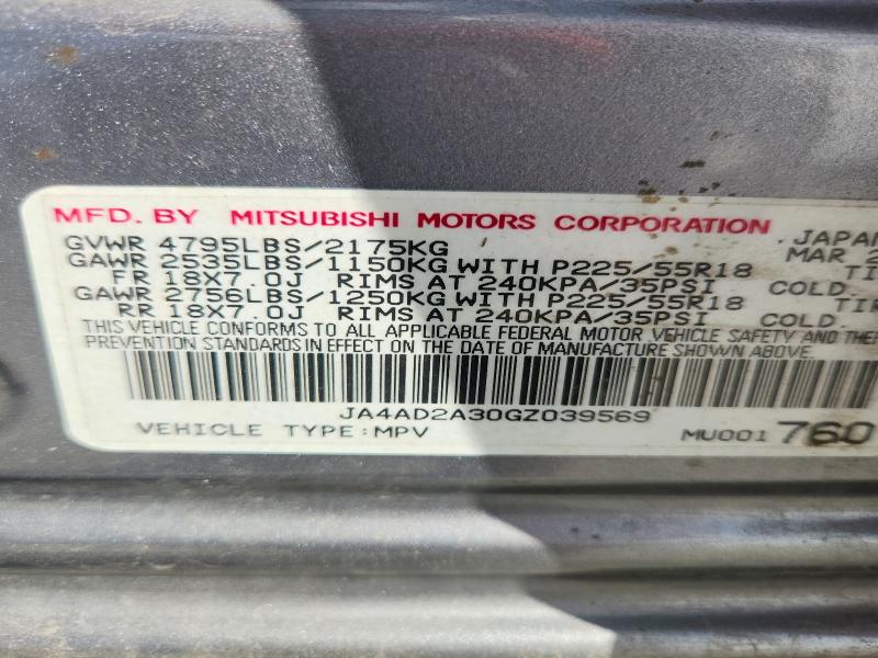 Aukcja sprzedaży 2016 Mitsubishi Outlander, vin: JA4AD2A30GZ039569, numer aukcji: 56337916