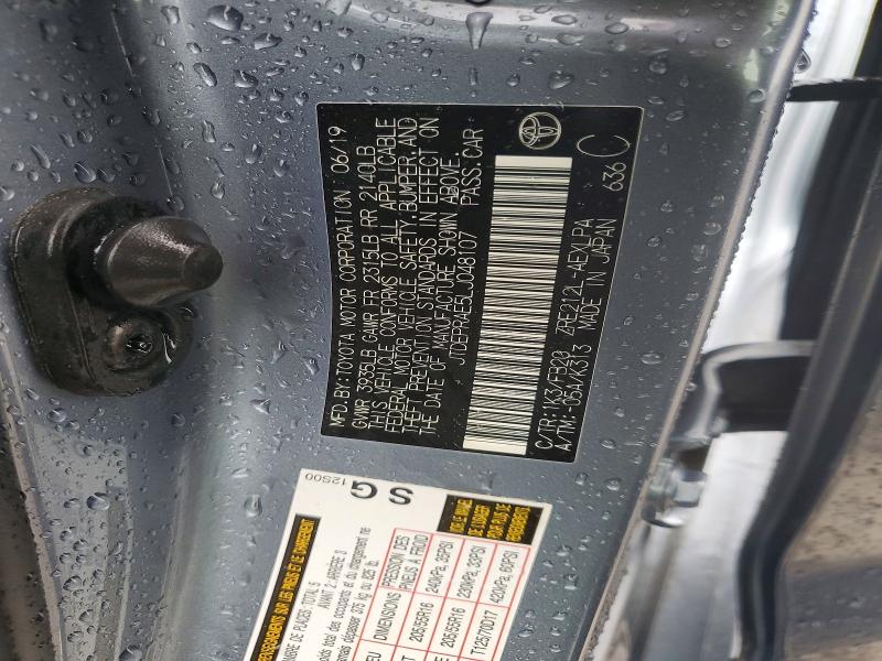 Aukcja sprzedaży 2020 Toyota Corolla, vin: JTDEPRAE5LJ048107, numer aukcji: 58385076