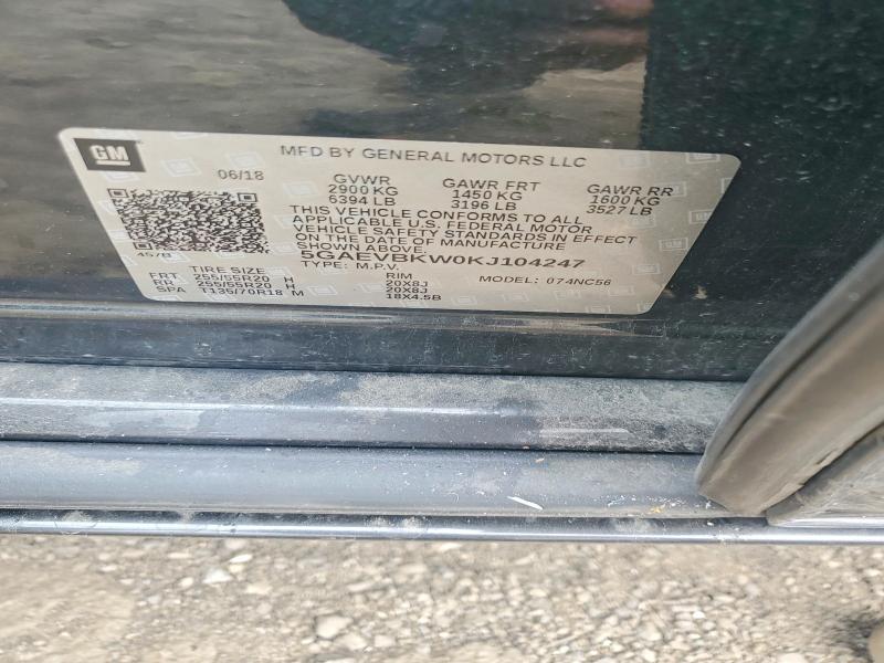 56148536 :رقم المزاد ، 5GAEVBKW0KJ104247 vin ، 2019 Buick Enclave مزاد بيع