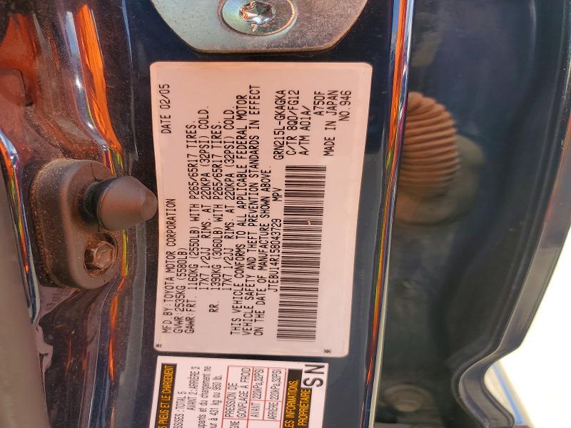 Aukcja sprzedaży 2005 Toyota 4runner, vin: JTEBU14R158043729, numer aukcji: 56082626