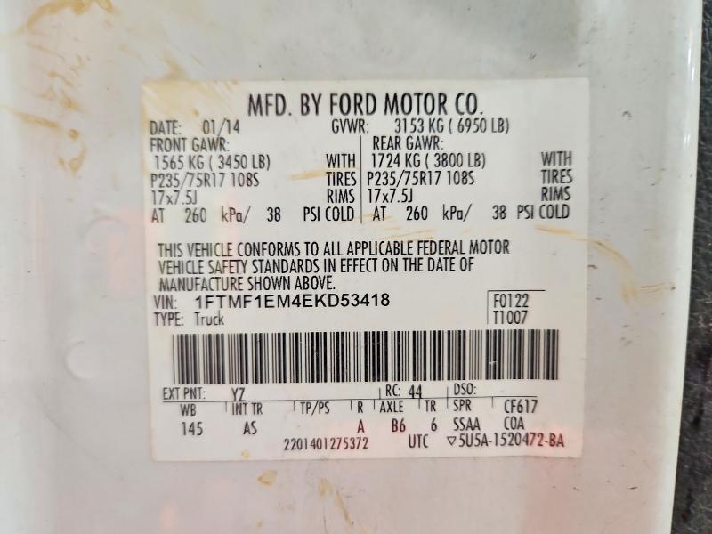 Продажа на аукционе авто 2014 Ford F150, vin: 1FTMF1EM4EKD53418, номер лота: 53703816