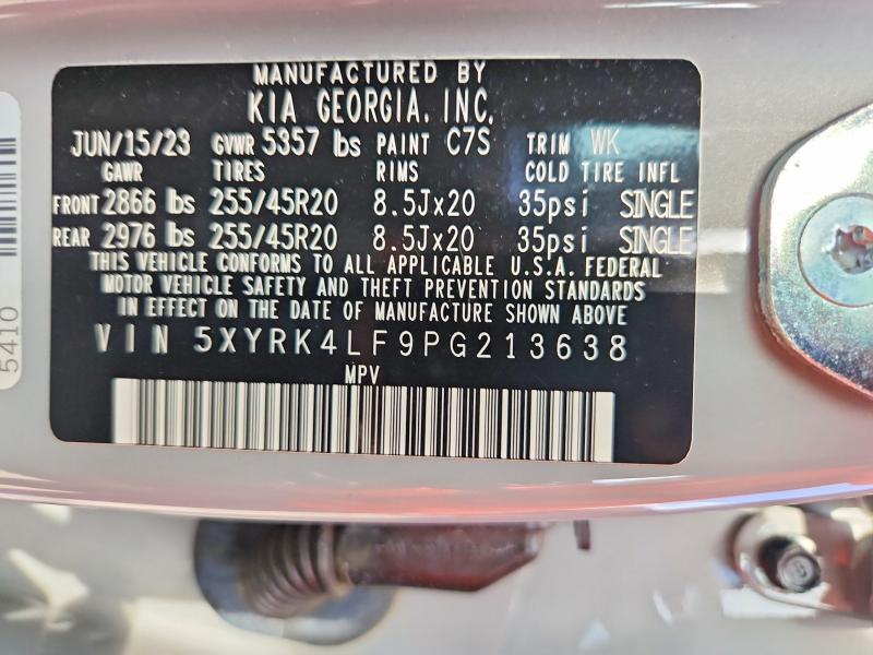 55927646 :رقم المزاد ، 5XYRK4LF9PG213638 vin ، 2023 Kia Sorento مزاد بيع