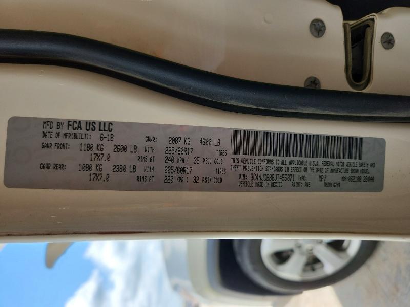2018 Jeep Compass მანქანა იყიდება აუქციონზე, vin: 3C4NJDBB8JT455871, აუქციონის ნომერი: 58626816