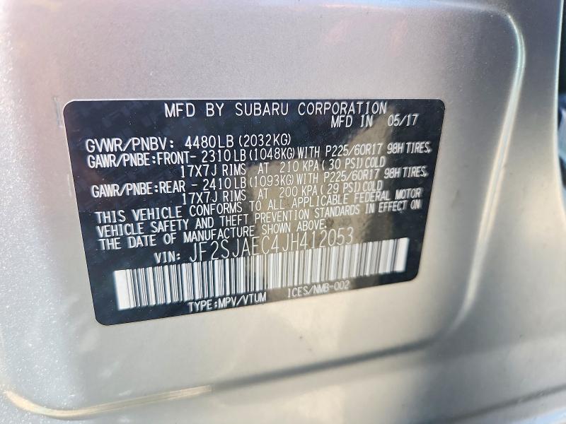Aukcja sprzedaży 2018 Subaru Forester, vin: JF2SJAEC4JH412053, numer aukcji: 56548766