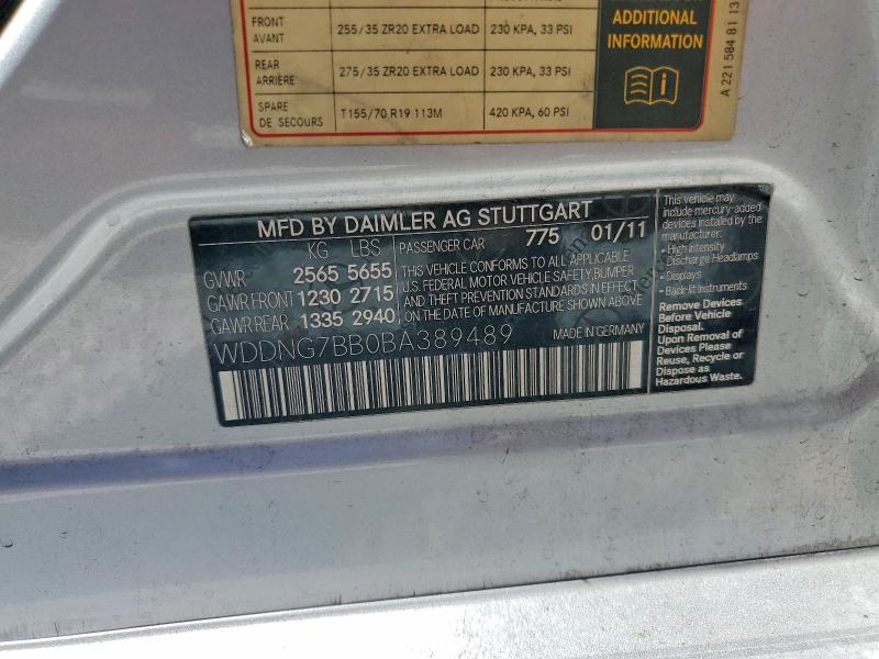 Продаж на аукціоні авто 2011 Mercedes-benz S, vin: WDDNG7BB0BA389489, номер лоту: 59180316