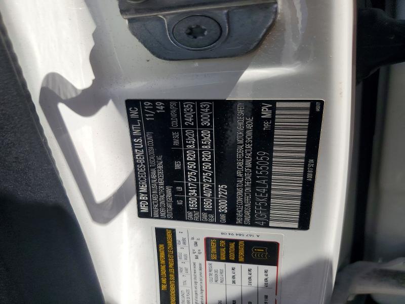 Aukcja sprzedaży 2020 Mercedes-benz Gls, vin: 4JGFF5KE4LA155059, numer aukcji: 55561466