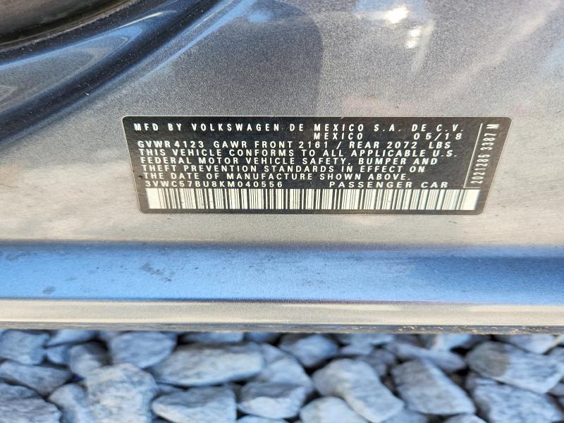 56095986 :رقم المزاد ، 3VWC57BU8KM040556 vin ، 2019 Volkswagen Jetta مزاد بيع