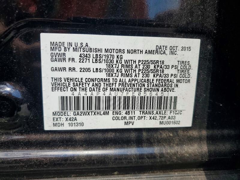 Продаж на аукціоні авто 2015 Mitsubishi Outlander Sport, vin: 4A4AP4AU7FE056451, номер лоту: 56770676