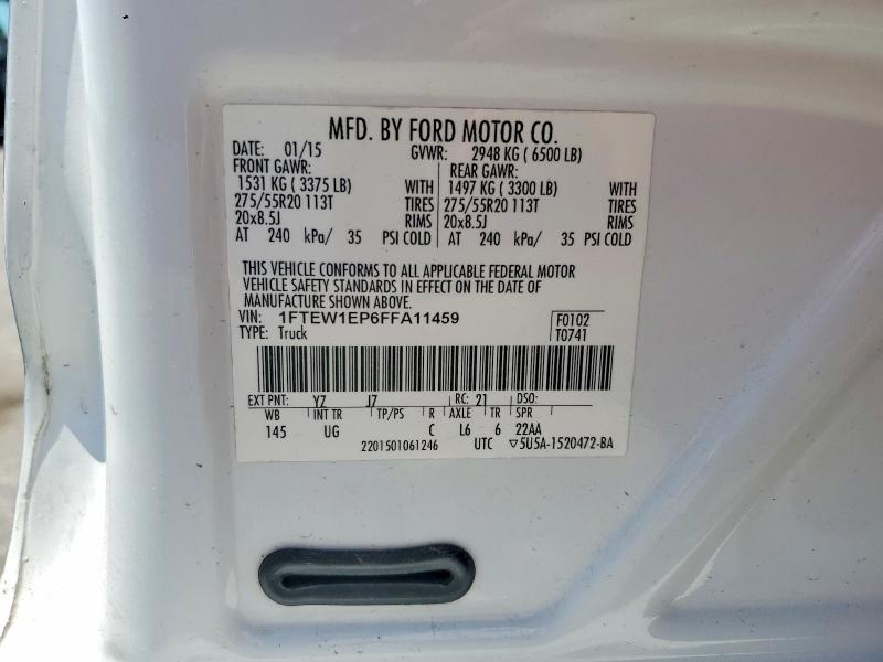 Продажа на аукционе авто 2015 Ford F150, vin: 1FTEW1EP6FFA11459, номер лота: 56137606