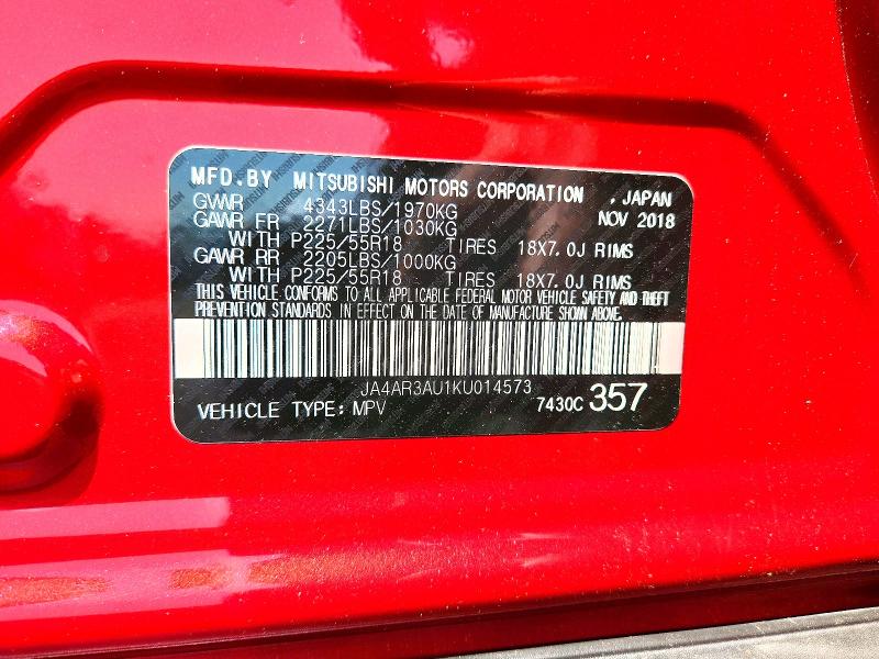Aukcja sprzedaży 2019 Mitsubishi Outlander Sport, vin: JA4AR3AU1KU014573, numer aukcji: 58739986