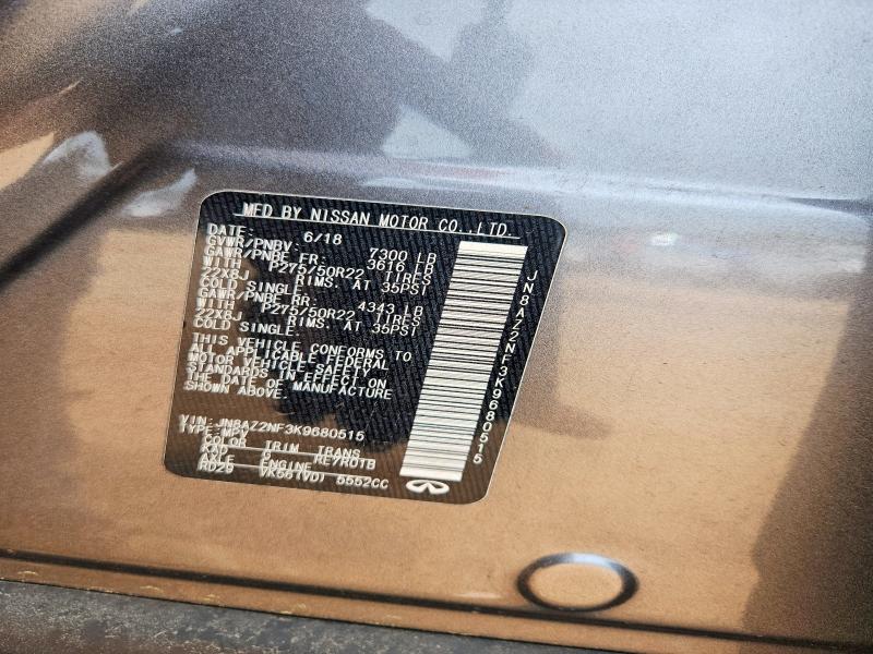 Aukcja sprzedaży 2019 Infiniti Qx80, vin: JN8AZ2NF3K9680515, numer aukcji: 48684306