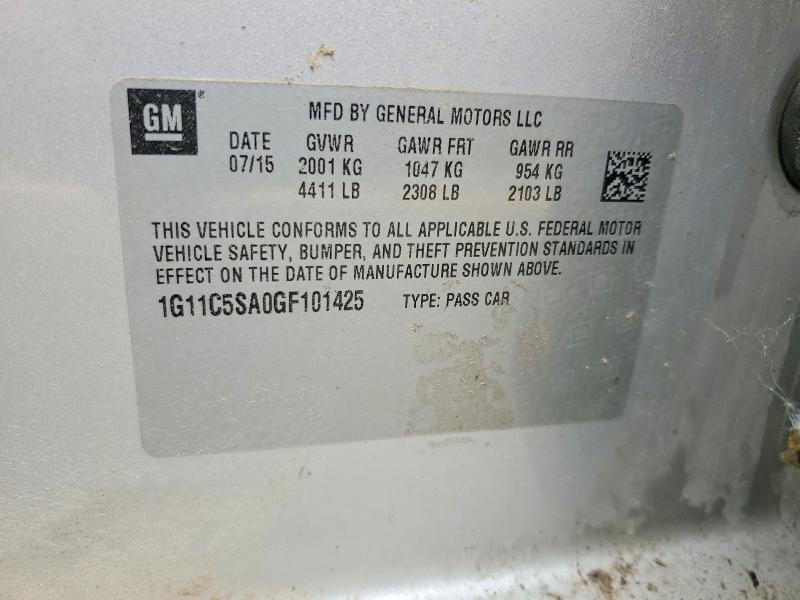 Aukcja sprzedaży 2016 Chevrolet Malibu Limited, vin: 1G11C5SA0GF101425, numer aukcji: 58896966
