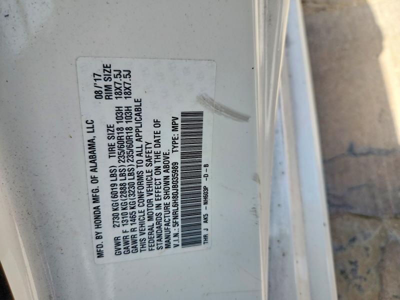 Продажа на аукционе авто 2018 Honda Odyssey, vin: 5FNRL6H80JB035989, номер лота: 57057156