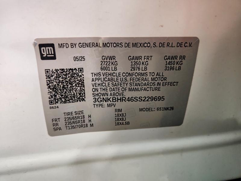 Продаж на аукціоні авто 2025 Chevrolet Blazer, vin: 3GNKBHR46SS229695, номер лоту: 58577016