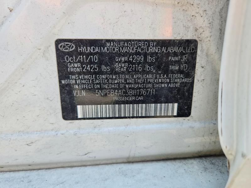 55794036 :رقم المزاد ، 5NPEB4AC3BH176711 vin ، 2011 Hyundai Sonata مزاد بيع