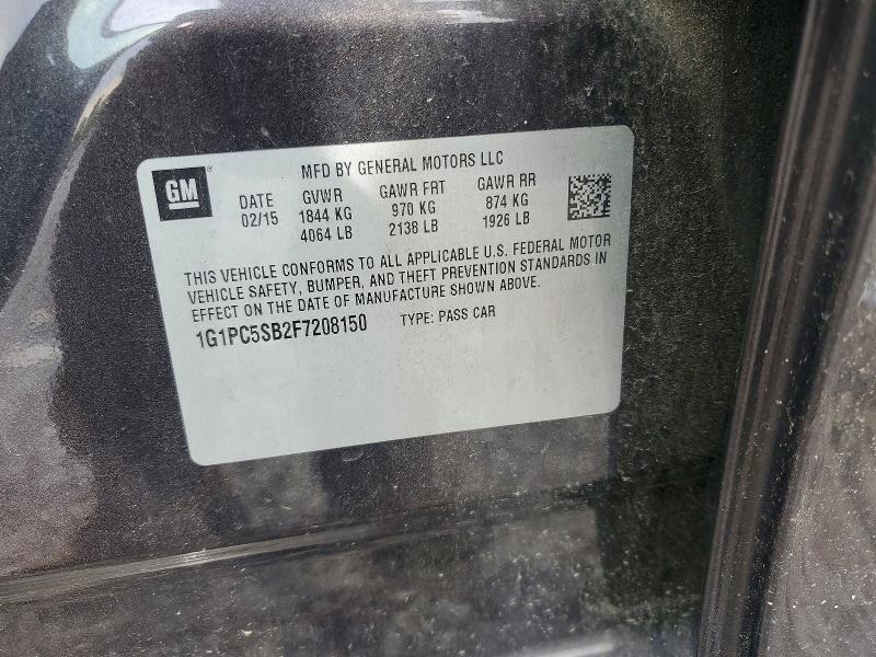 56975646 :رقم المزاد ، 1G1PC5SB2F7208150 vin ، 2015 Chevrolet Cruze مزاد بيع