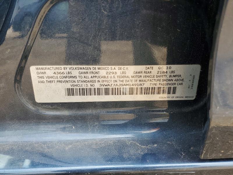 Aukcja sprzedaży 2010 Volkswagen Jetta, vin: 3VWAZ7AJ9AM149187, numer aukcji: 56280176