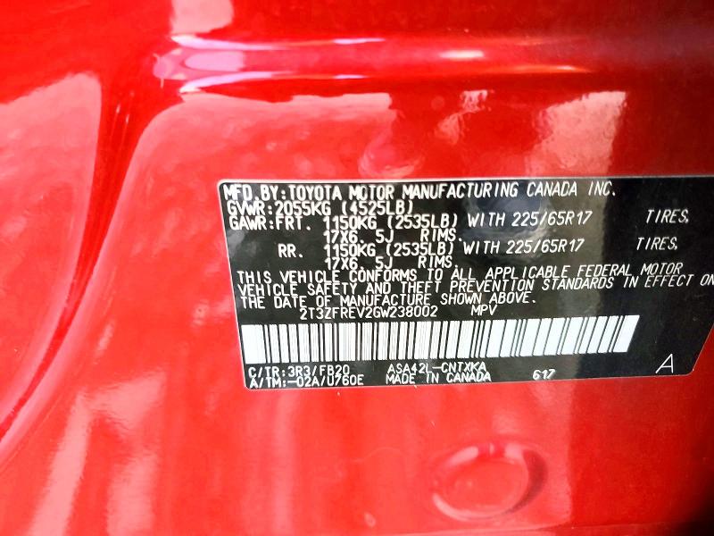 57831186 :رقم المزاد ، 2T3ZFREV2GW238002 vin ، 2016 Toyota Rav4 مزاد بيع