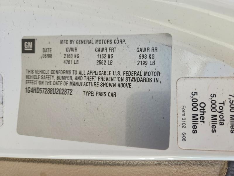 Продаж на аукціоні авто 2008 Buick Lucerne, vin: 1G4HD57288U202872, номер лоту: 56876896