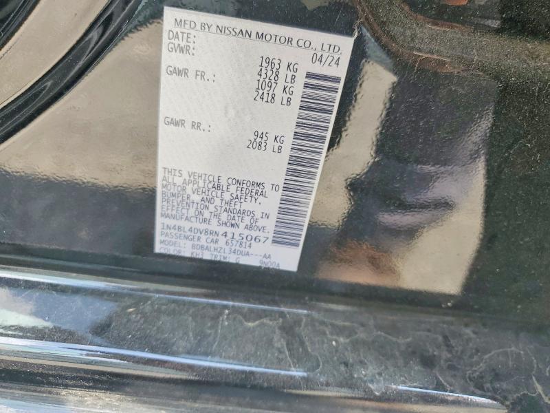 Aukcja sprzedaży 2024 Nissan Altima, vin: 1N4BL4DV8RN415067, numer aukcji: 57199046