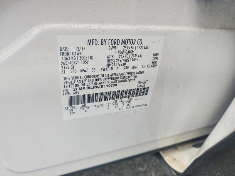 Продажа на аукционе авто 2018 Lincoln Mkx, vin: 2LMPJ8LR8JBL19280, номер лота: 57337276