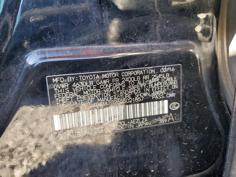 55756256 :رقم المزاد ، JTHBA1D26G5021857 vin ، 2016 Lexus Is مزاد بيع