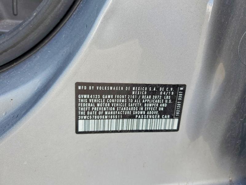 Продажа на аукционе авто 2019 Volkswagen Jetta, vin: 3VWC57BU9KM185511, номер лота: 57930386