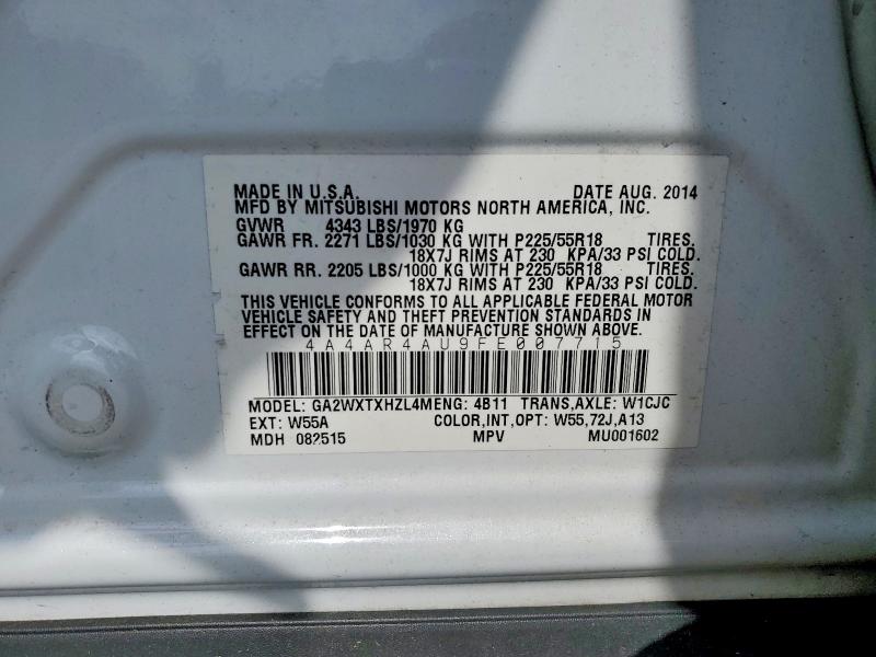 Продажа на аукционе авто 2015 Mitsubishi Outlander Sport, vin: 4A4AR4AU9FE007715, номер лота: 56749066