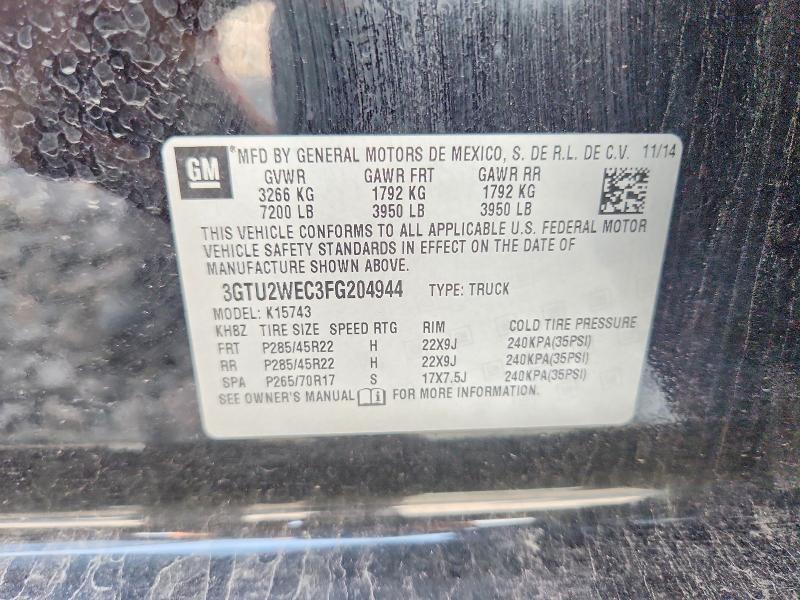 58638236 :رقم المزاد ، 3GTU2WEC3FG204944 vin ، 2015 Gmc Sierra مزاد بيع