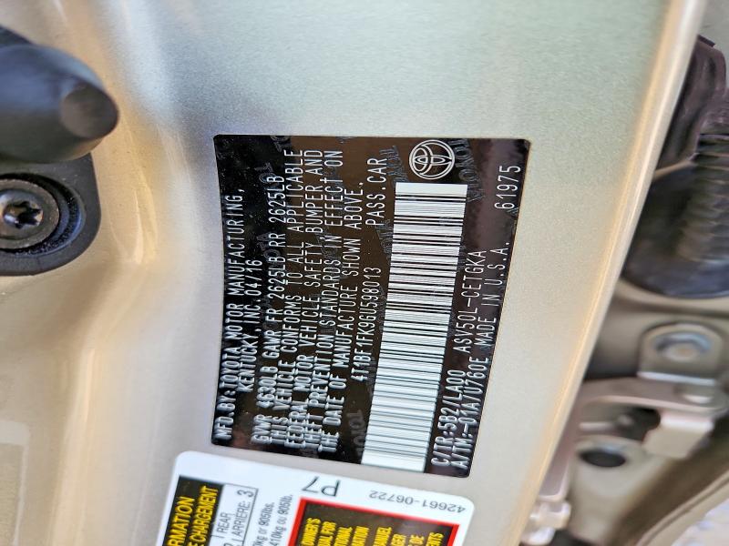 Aukcja sprzedaży 2016 Toyota Camry, vin: 4T1BF1FK9GU598013, numer aukcji: 56863906