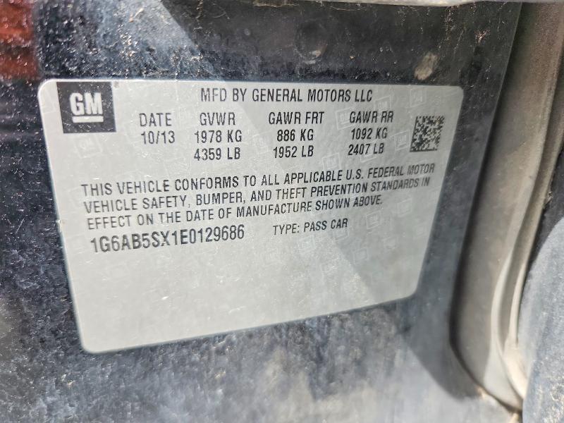 58038596 :رقم المزاد ، 1G6AB5SX1E0129686 vin ، 2014 Cadillac Ats مزاد بيع